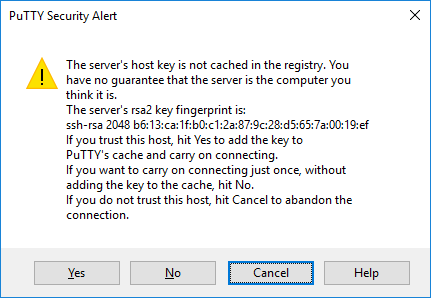 PuTTY Security Alert